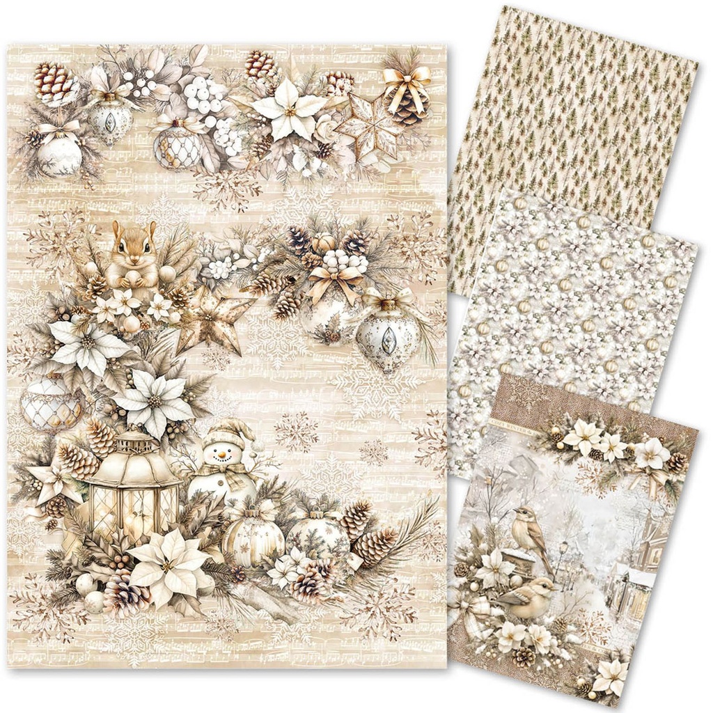 Ciao Bella Rice Paper A4 MIXED 4/Pkg Winter Season **DUE 31/07/2025**