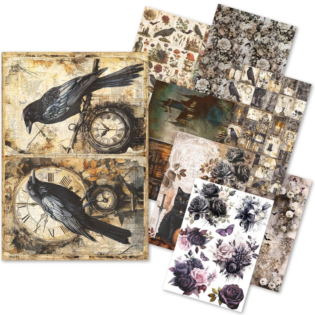 Ciao Bella Rice Paper A5 MIXED 8/Pkg Dark Academia **DUE 31/07/2025**