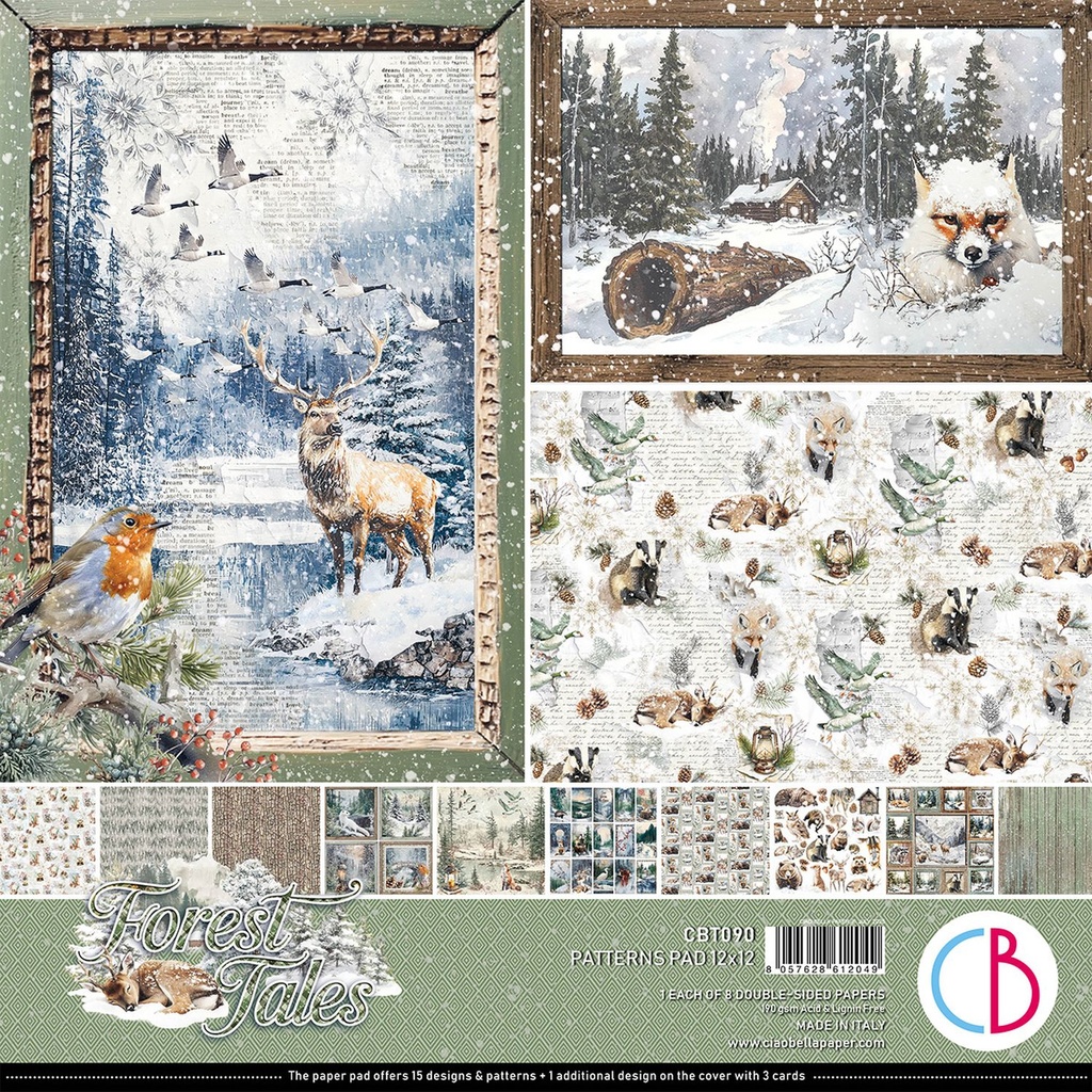 Ciao Bella Forest Tales   Patterns Pad 12"x12" 8/Pkg **DUE 31/07/2025**