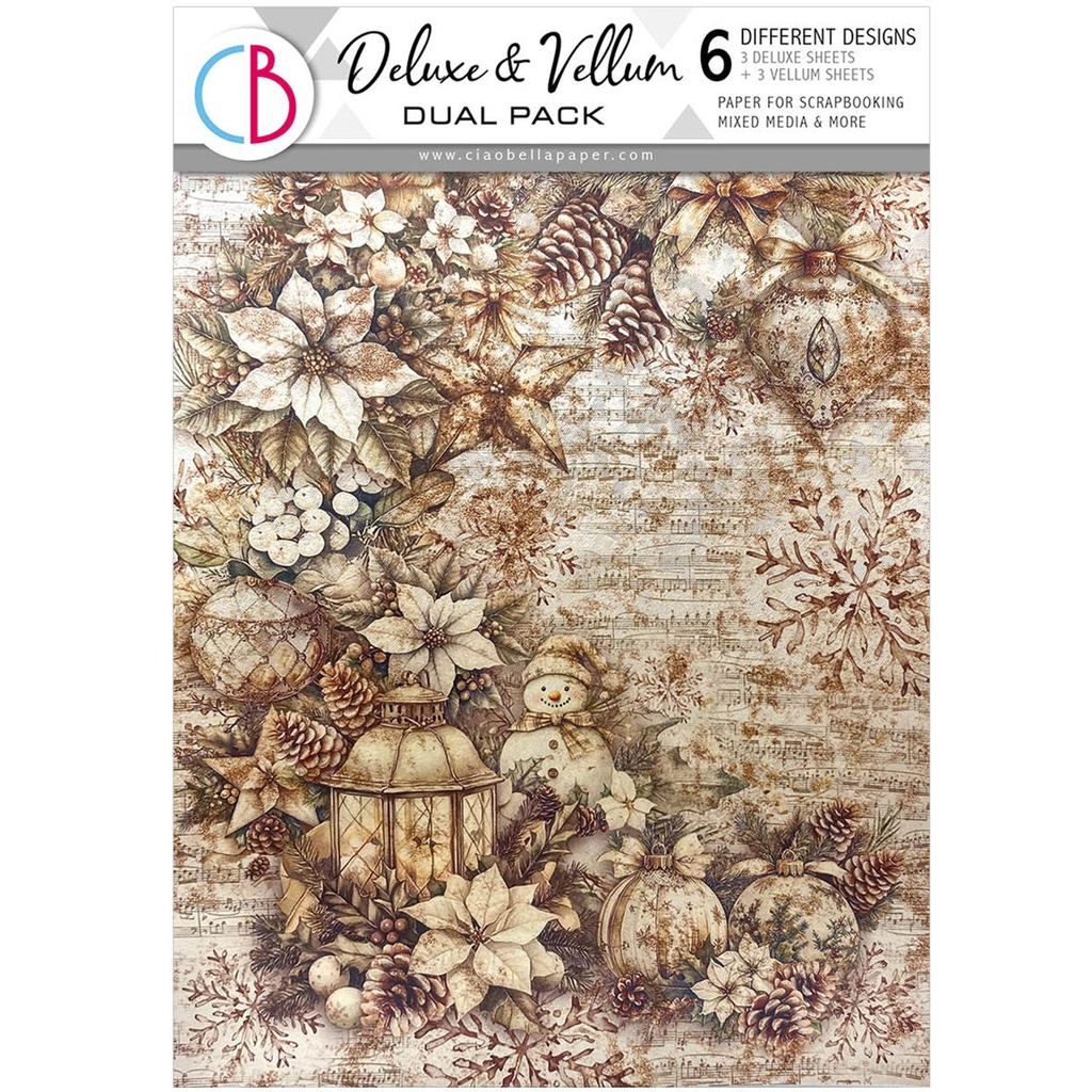 Ciao Bella Deluxe Paper Pearl Copper  & Vellum Dual Pack A4  MIXED 6/Pkg Winter Season **DUE 31/07/2025**