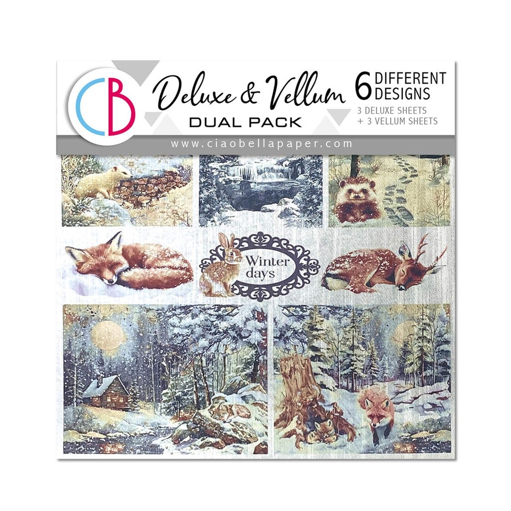 Ciao Bella Deluxe Paper Silver & Vellum Dual Pack MIXED 6/Pkg Forest Tales **DUE 31/07/2025**