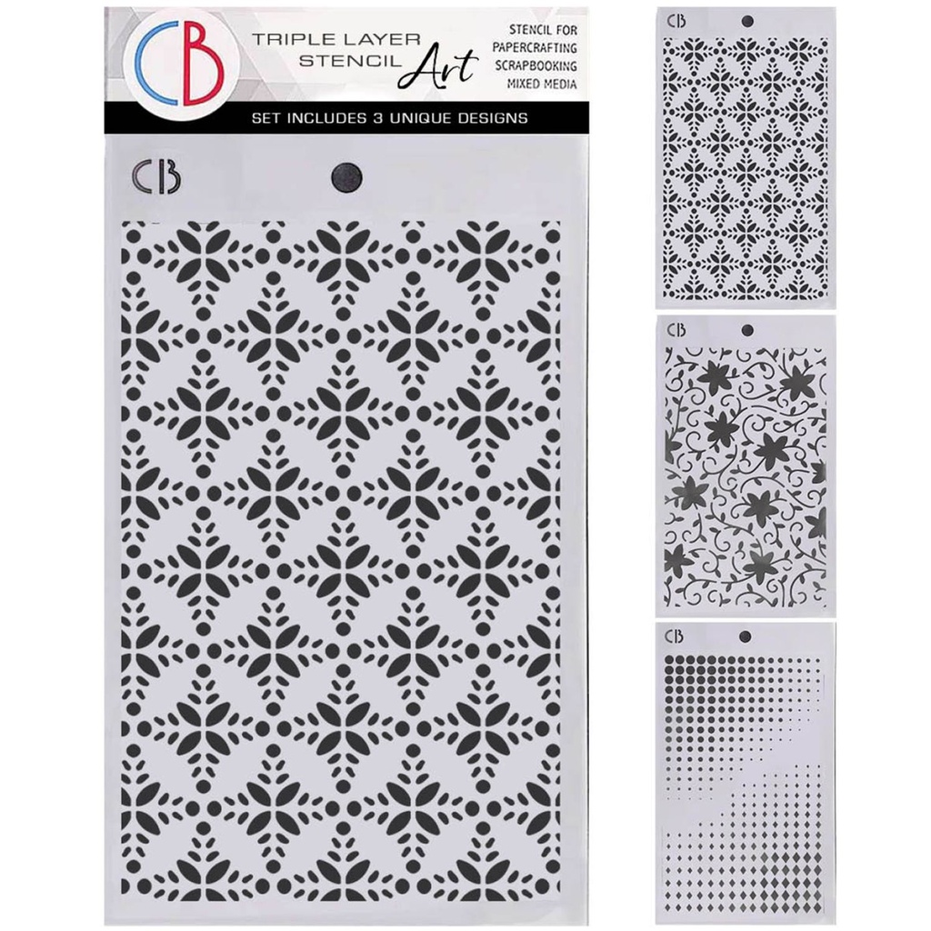Ciao Bella Winter Season Stencil Mix 5"X8"– Triple Layer Set (3 Unique Designs) **DUE 31/07/2025**