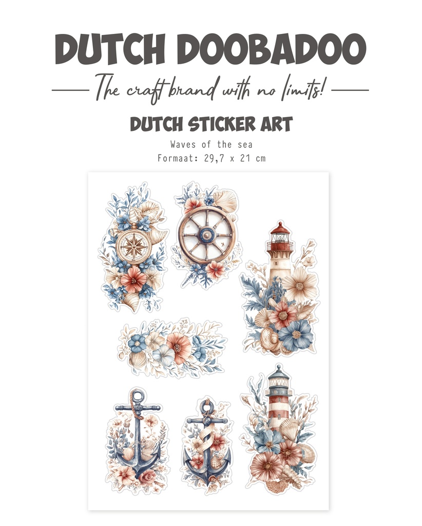 Dutch Doobadoo - Waves of the Sea  - A4 Transparent Sticker Sheet 