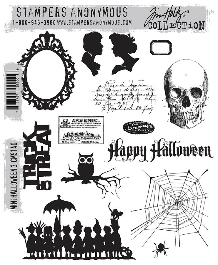 Tim Holtz - Stampers Anonymous Cling Stamps - Mini Halloween #3