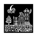 Stamperia - Gear Up for Christmas -  Houses Stencil (18x18cm)