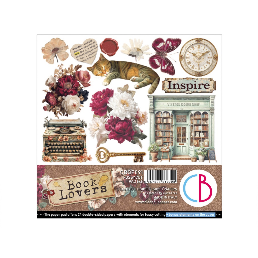 Ciao Bella Paper - Book Lovers - 6"x6" Fussy Cut Pad 
