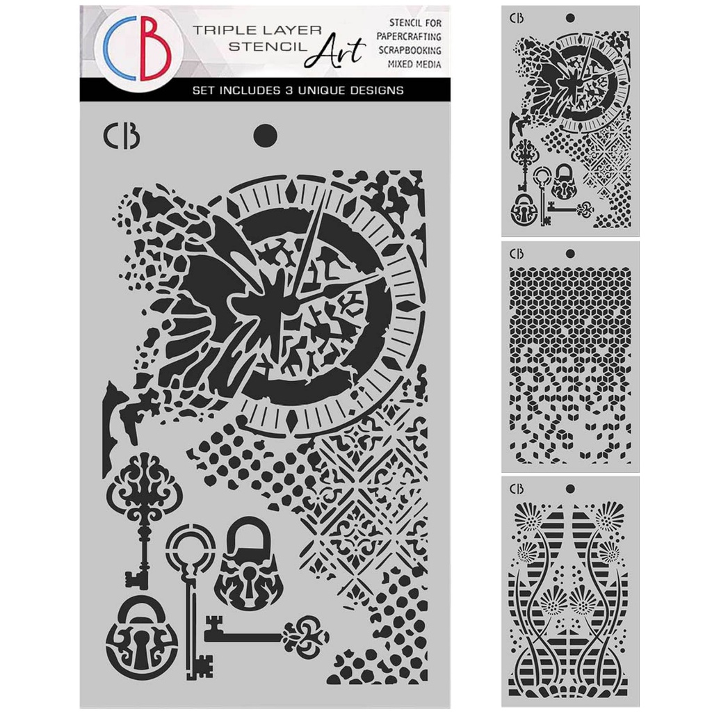 Ciao Bella Paper - Fairy Whispers - Triple Layer Stencil Set (5"x8")