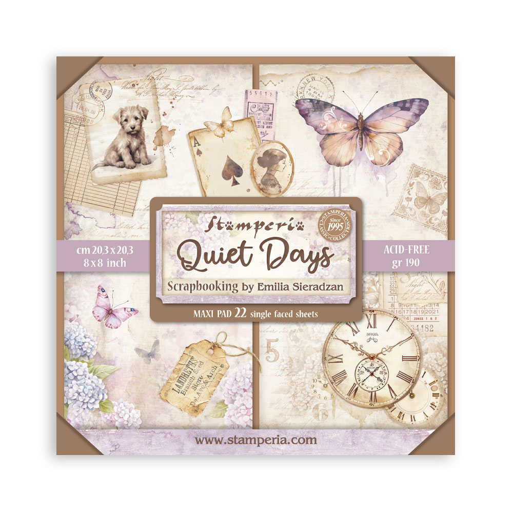 Stamperia - Quiet Days - 8"x8" Single Faced Scrapbooking Pad 