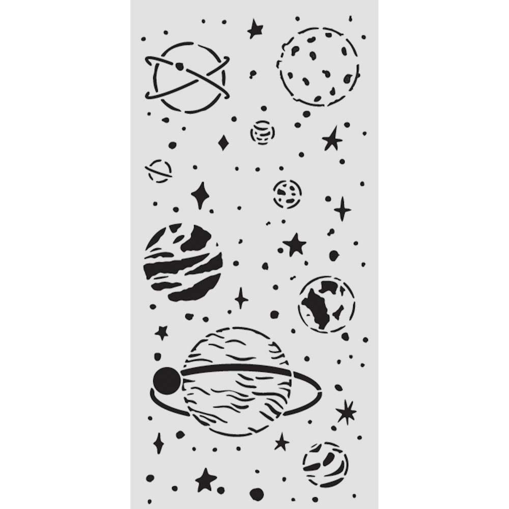 Stamperia - A New Beginning - Planetary Stencil (12x25cm)