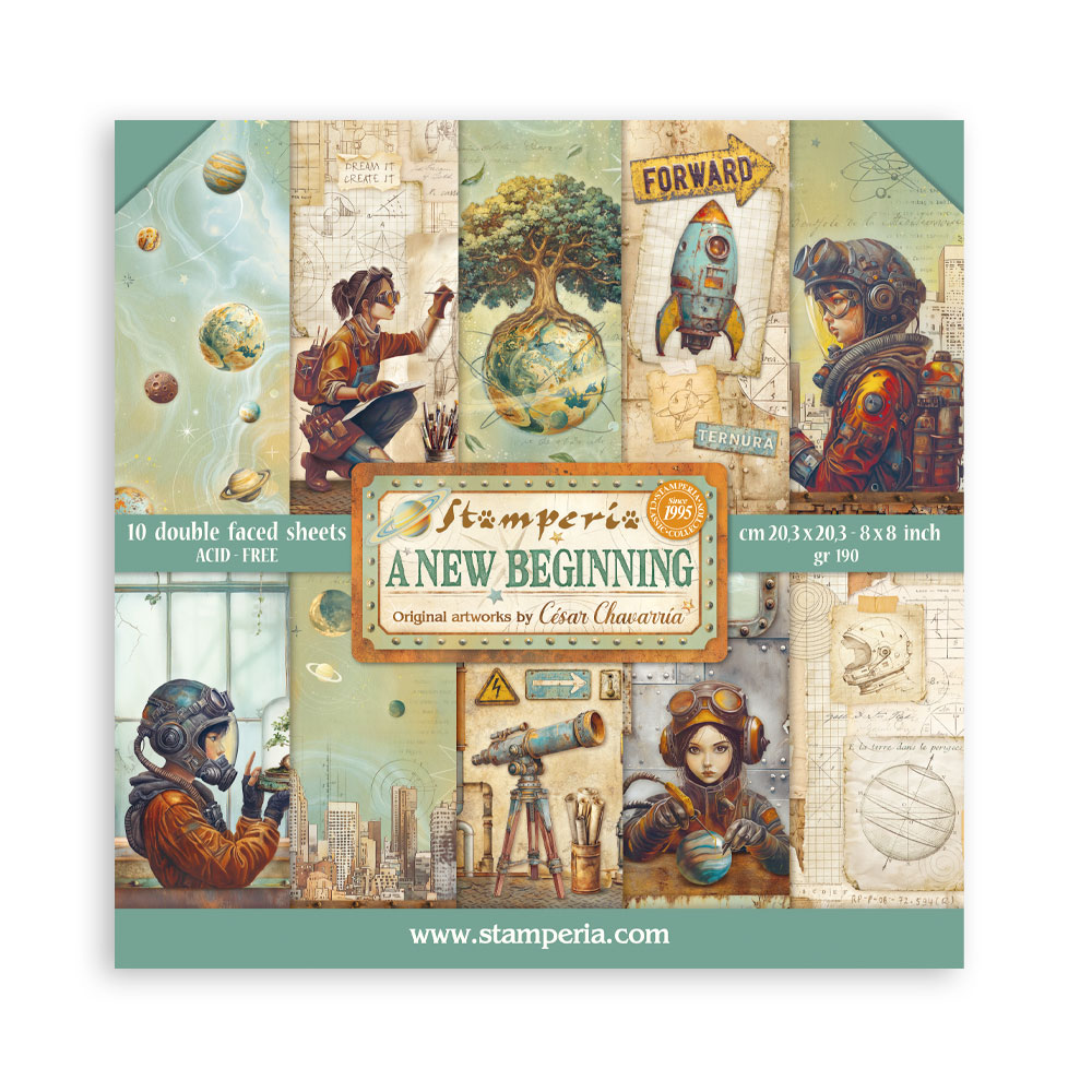 Stamperia - A New Beginning - 8"x8" Double Sided Scrapbooking Pad