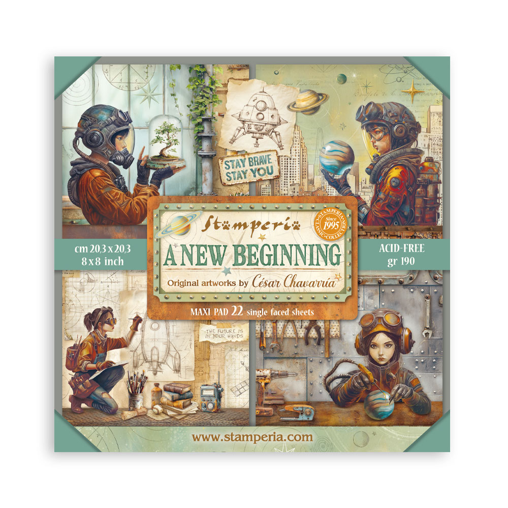 Stamperia - A New Beginning - 8"x8" Single Faced Scrapbooking Pad