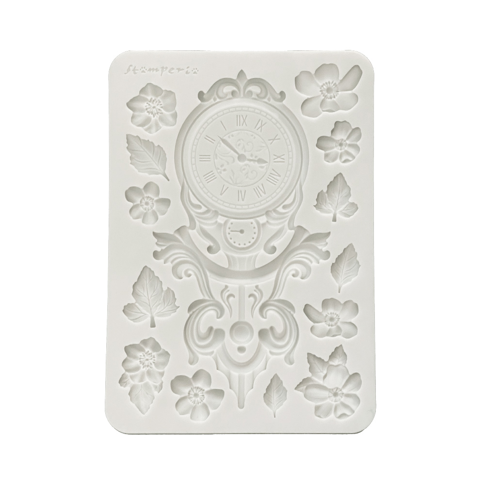 Stamperia - Gardens of Time - A5 Silicon Mould Clocks and Flowers 