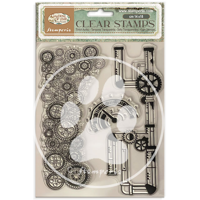 Stamperia - Gardens of Time - Tubes and Clocks Stamp Set
