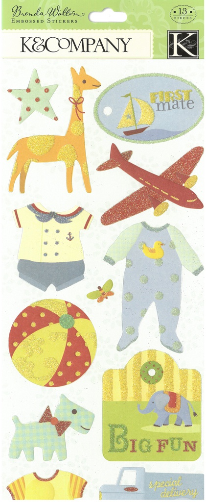 Small Wonders Boy Icons Embossed Stickers