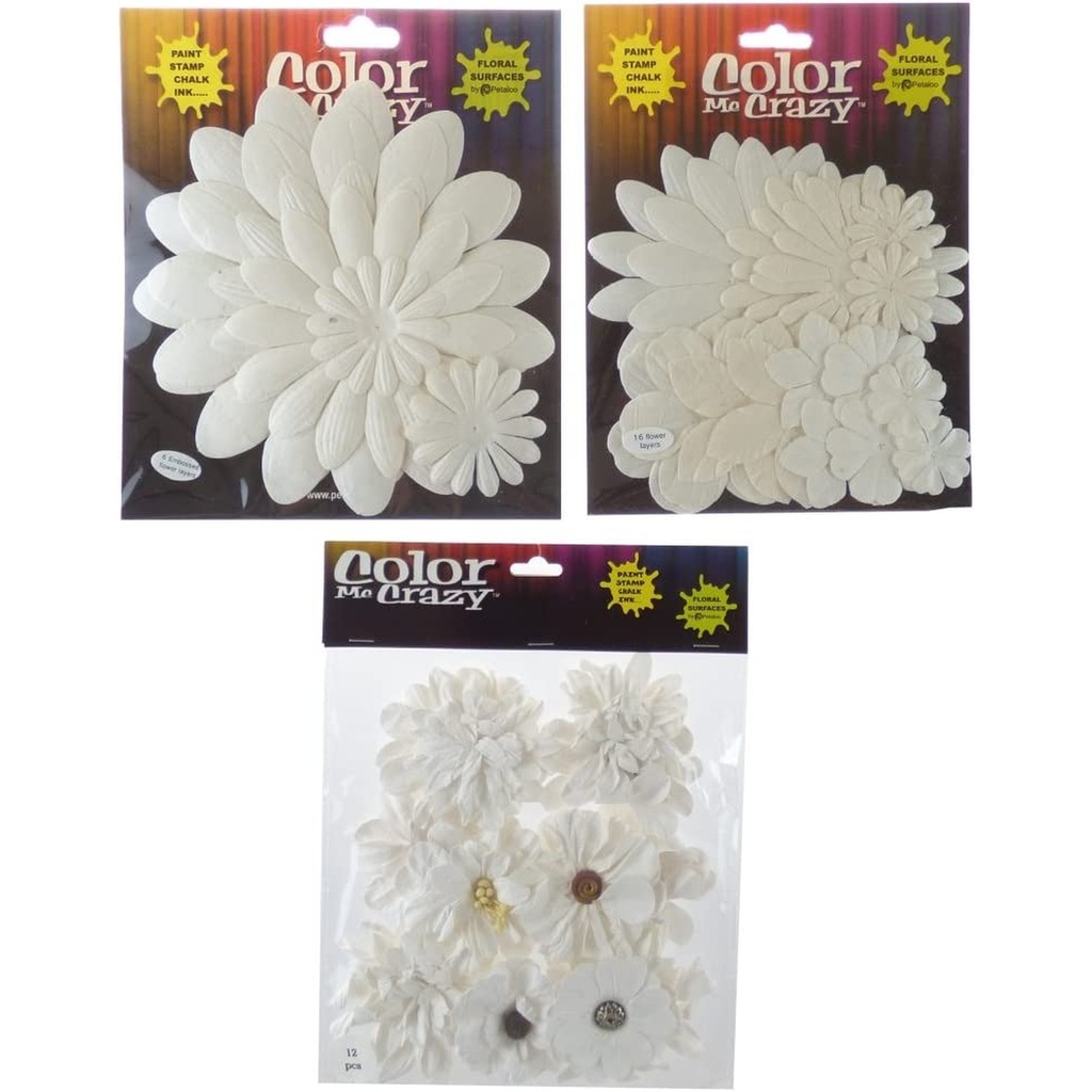Colour Me Crazy Paper Flowers - white