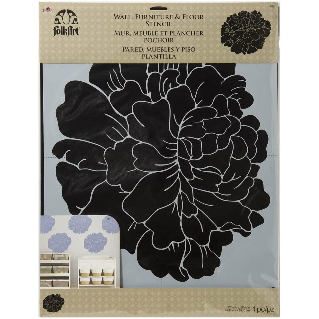 FolkArt Peony Wall Stencil 