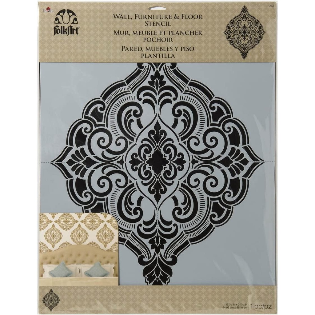 FolkArt Stencil - Ornate Damask 