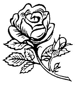 Single Rose - Traditional Wood Mounted Stamp