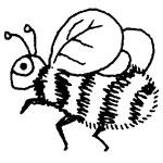 Tiny Bee - Traditional Wood Mounted Stamp