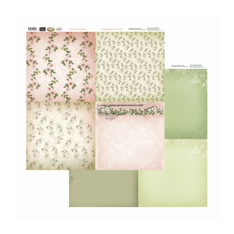 Con Pink &amp; Green Roses Sold in Packs of 10 Sheets