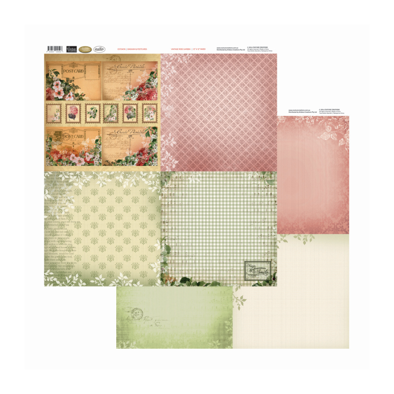 Con Gingham &amp; PostcardsSold in Packs of 10 Sheets