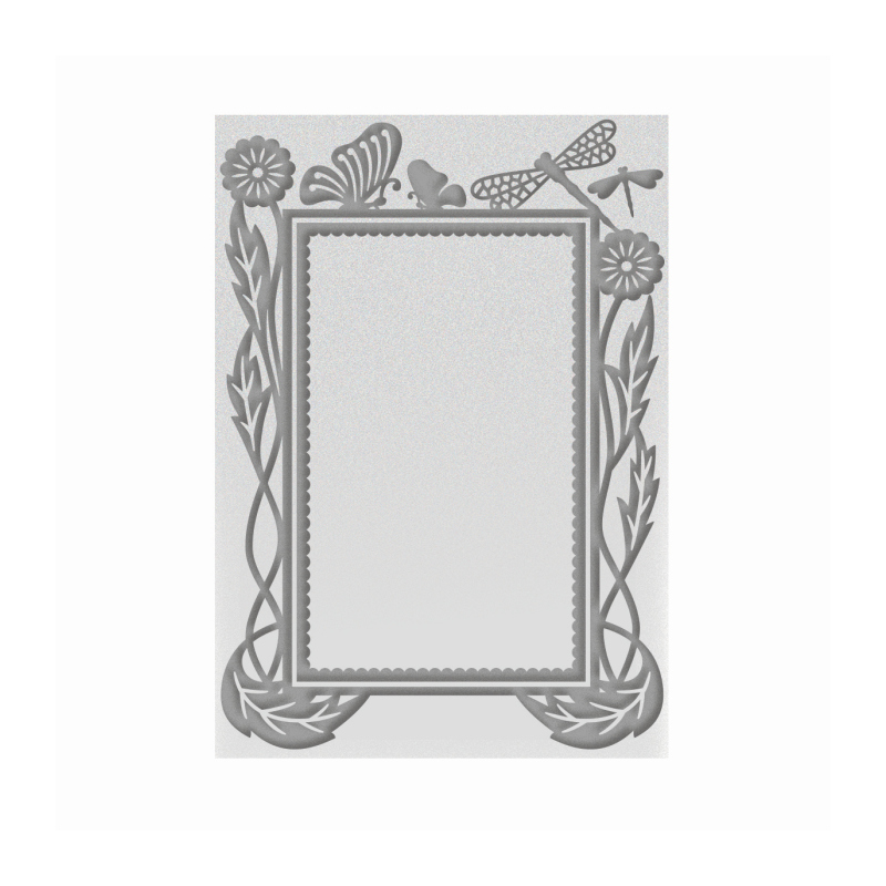 Con 5x7 Embossing Folder Hearts Ease Frame
