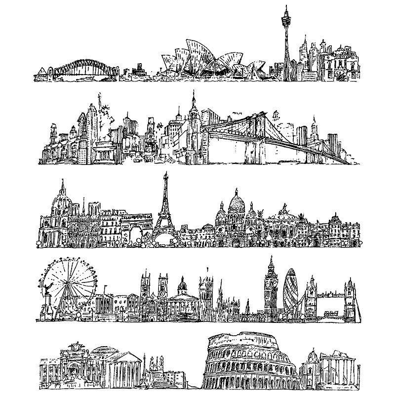 Tim Holtz - Stampers Anonymous Cling Stamps - Cityscapes
