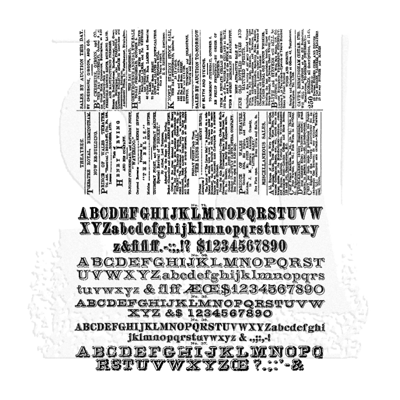Tim Holtz Cling Stamps - Newsprint & Type