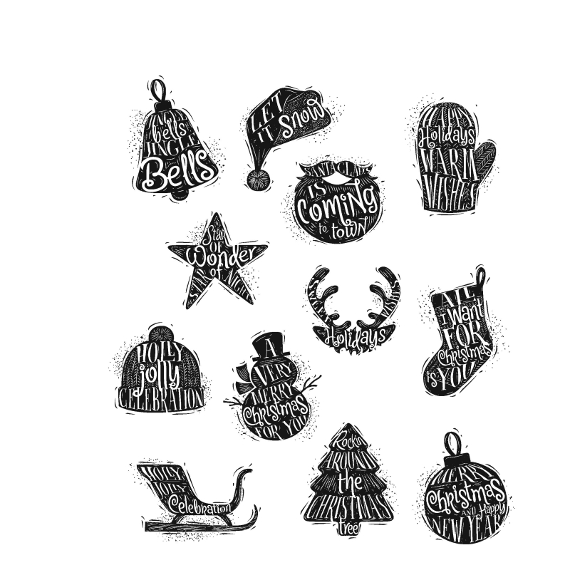 Mini Carved Christmas Cling Stamps