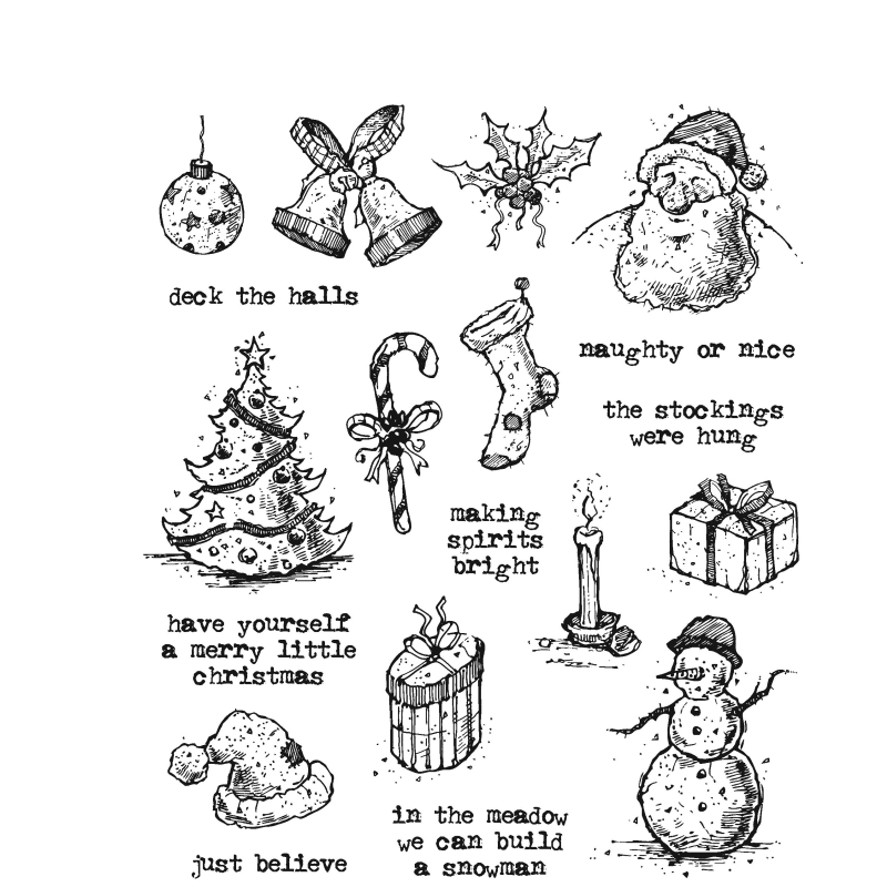 Tattered Christmas Cling Stamps