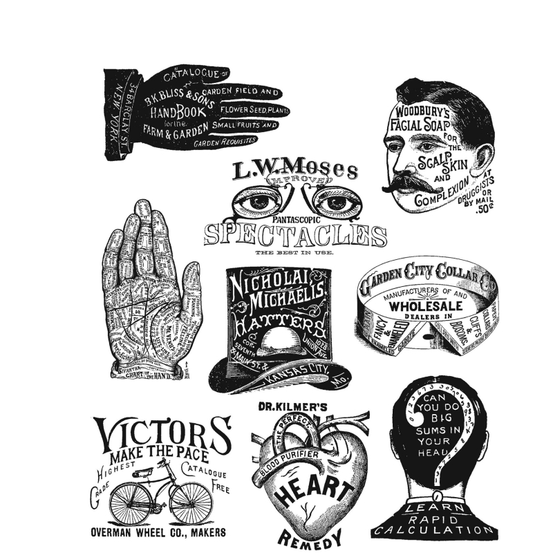 Eclectic Adverts Cling Stamps