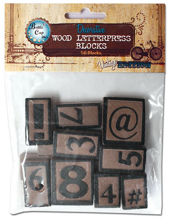 16pc Letterpress Set - Number/Symbols Sold in Singles