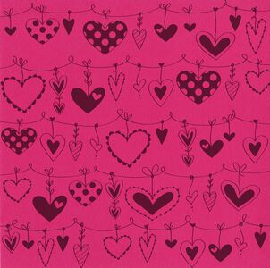 12x12 String of Hearts Pink F