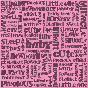 12x12 Baby Words Girl Fussy (