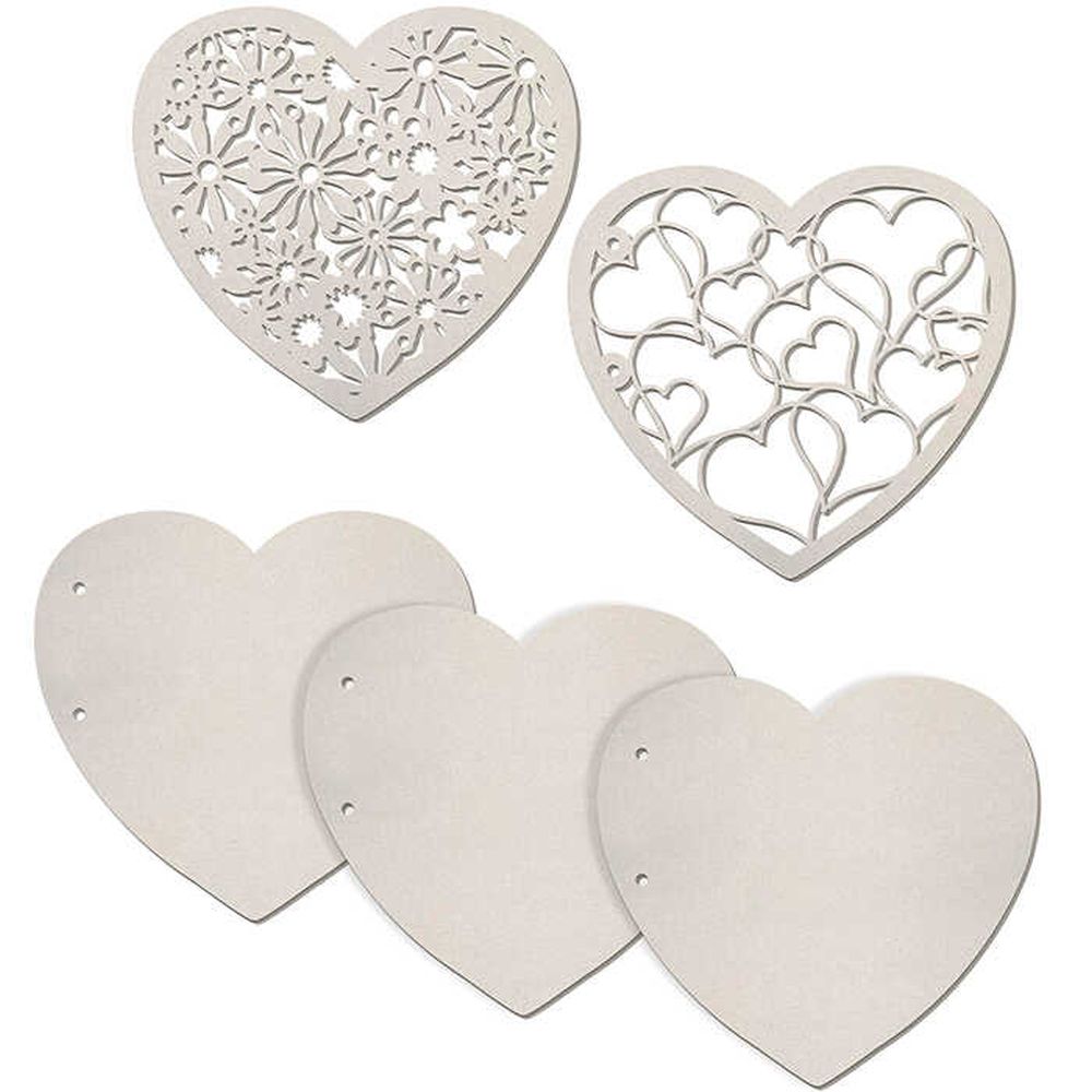 Chipboard Page Flowers and Hearts
