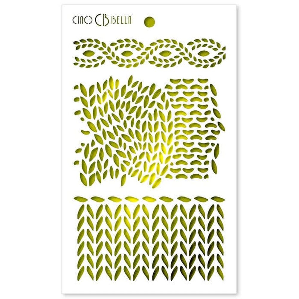 Ciao Bella Texture Stencil 5" x 8" - Knitting