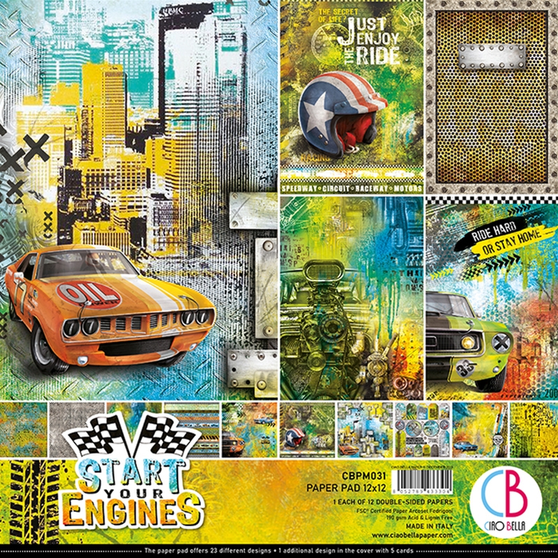 12"x12" Paper Pad Start Your Engines