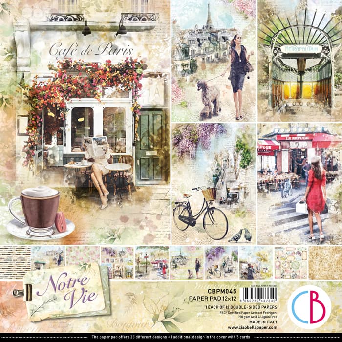 Ciao Bella Paper - Notre Vie - 12"x12" Paper Pad 