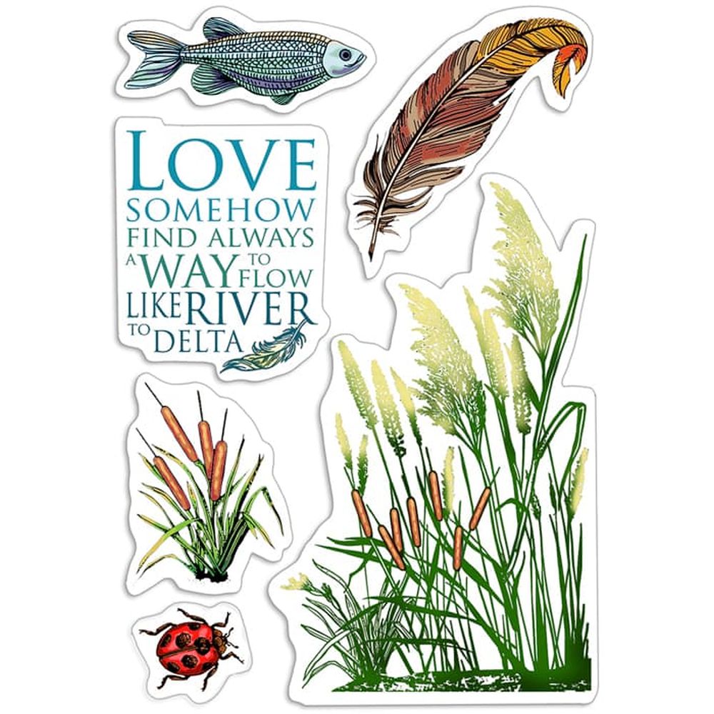 Ciao Bella Paper - Delta's Typha 4"x6" Stamp Set