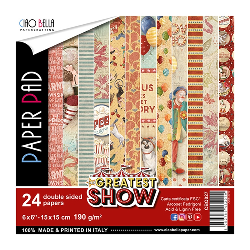 Ciao Bella Paper - The Greatest Show 6"x6" Paper Pad 
