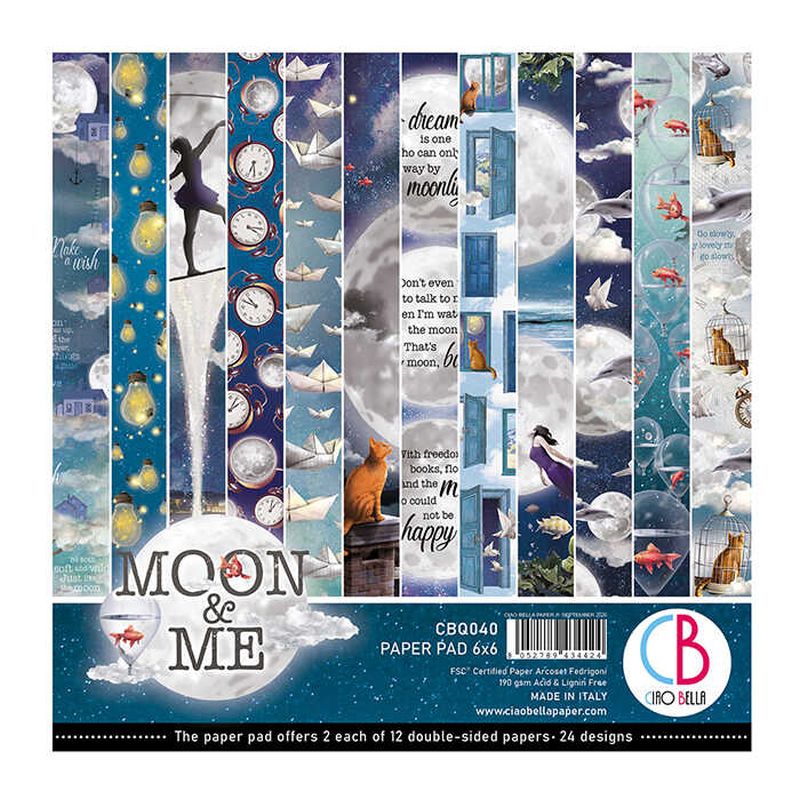 6"x6" Paper Pad Moon & Me Double-Sided