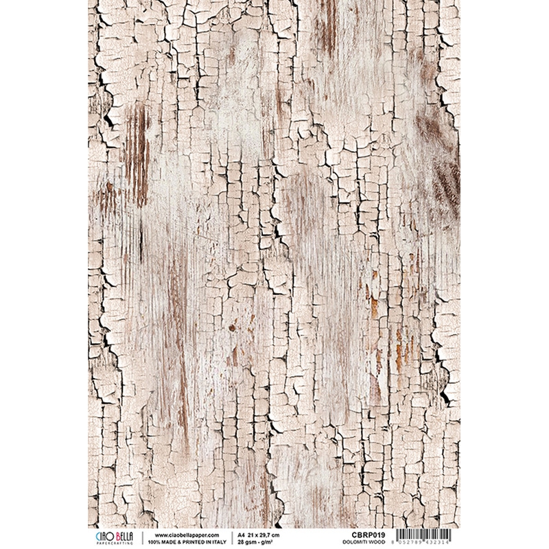 Sound of Spring Dolomiti Wood  - Ciao Bella Piuma Rice Paper A4 - 5 pack