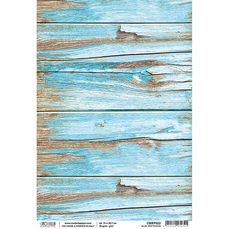 A4 Rice Paper x5 Sicilia Blue Driftwood 