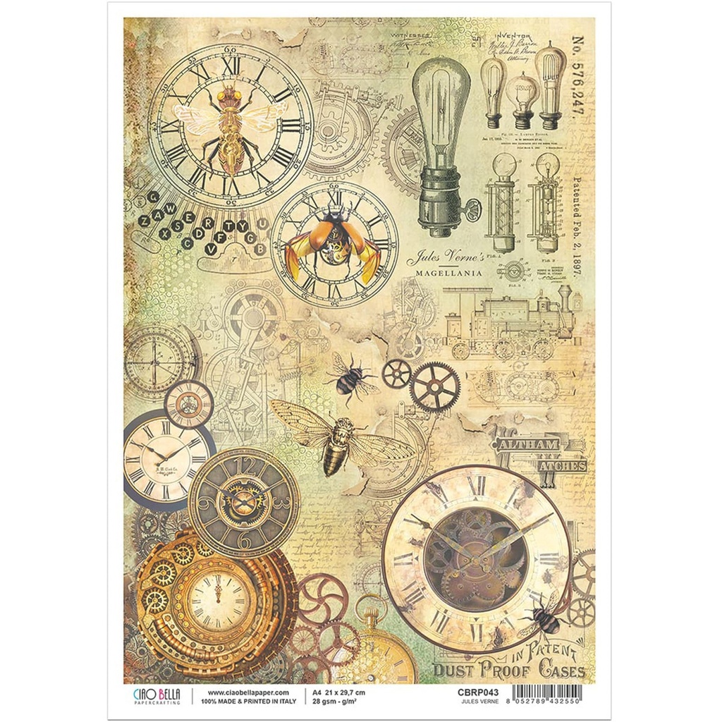 Ciao Bella Paper - Jules Verne A4 Rice Paper (Single Sheet)