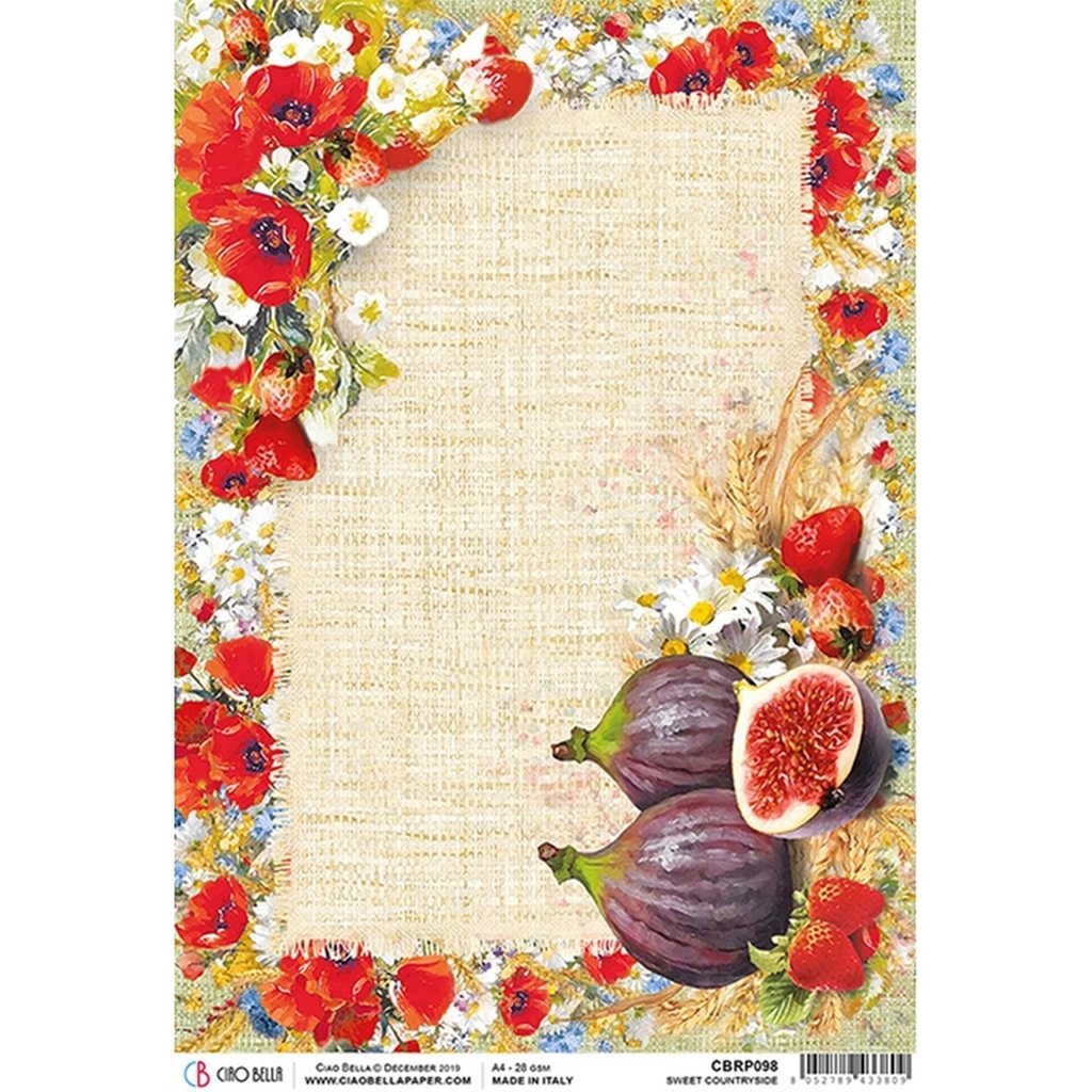 Ciao Bella Paper - Sweet Countryside A4 rice paper (SINGLE Sheet)