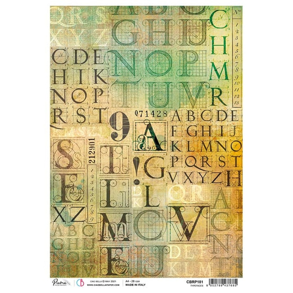 Typefaces - Ciao Bella Piuma Rice Paper A4 - Single Sheet