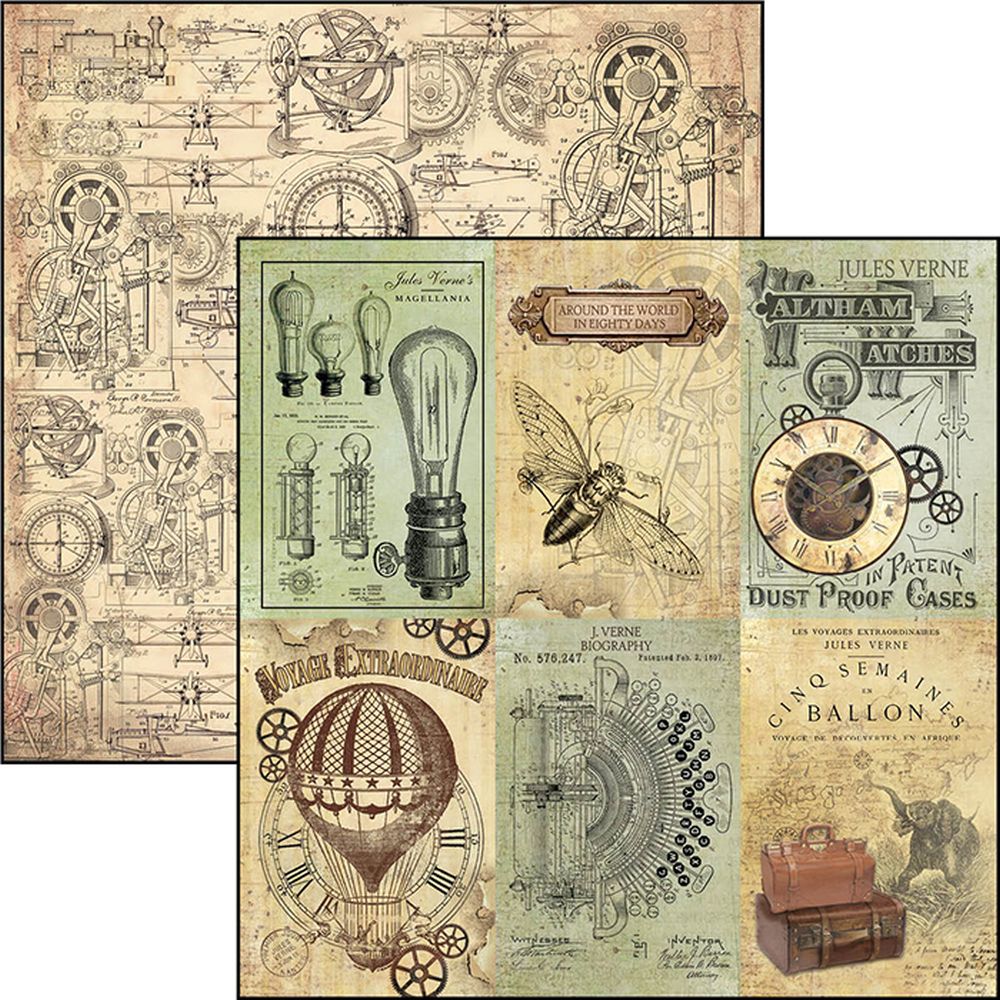 12"x12" Sheets x12 Verne cards