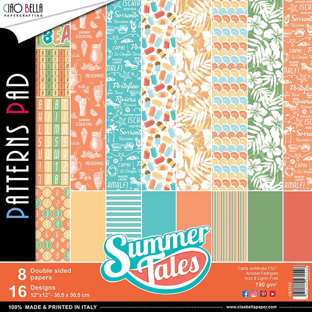 Ciao Bella Paper - Summer Tales - 12"x12" Patterns Pad 