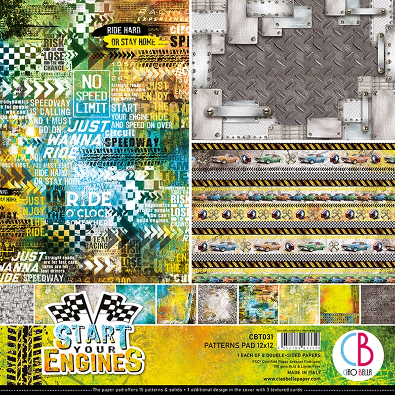 12"x12" Patterns Pad Start Your Engines