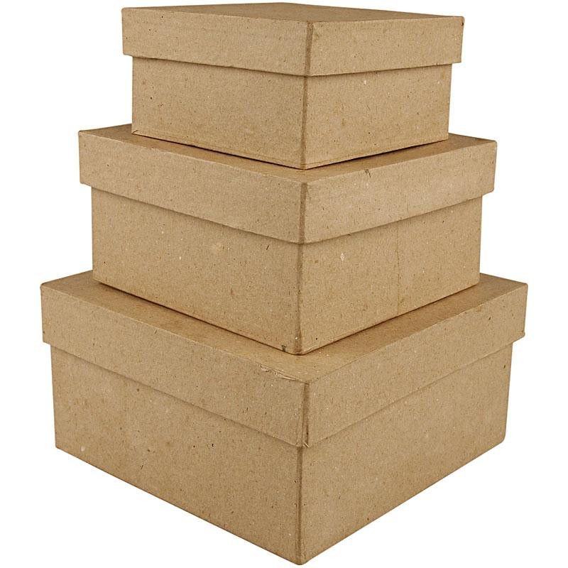 Creativ - Paper Mache Square Boxes (3pcs)
